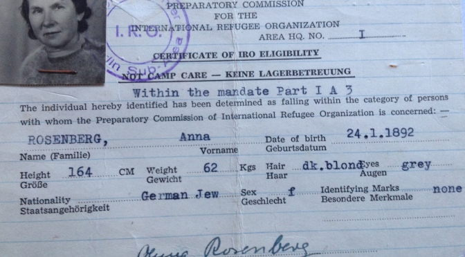 Anna Rosenberg Certificate